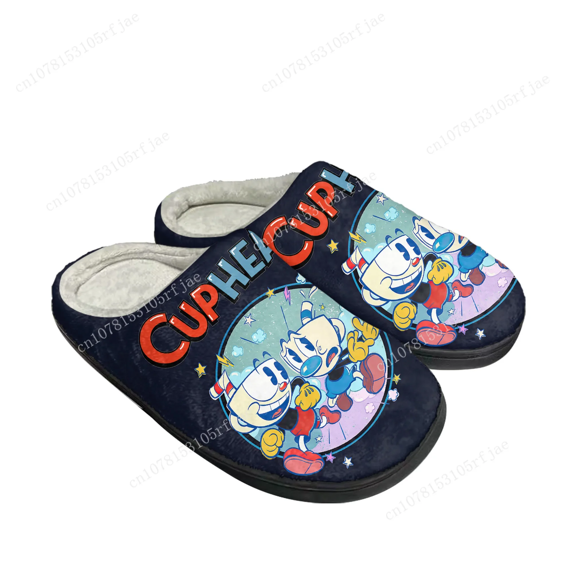 Hot Cupheads Mugmans Cartoon Game Home Cotton Slippers Mens Womens Plush Bedroom Casual Keep Warm Shoes Tailor Made Slipper