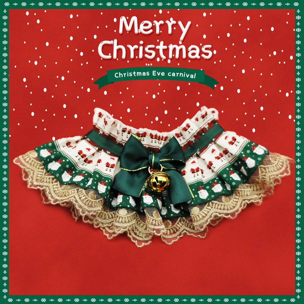 2023 Xmas Puppy cats Christmas Decorate Pet lace tie Dog Bow Tie Bow Ties Red Collar Dog for Small Dogs Supplies Pet photography