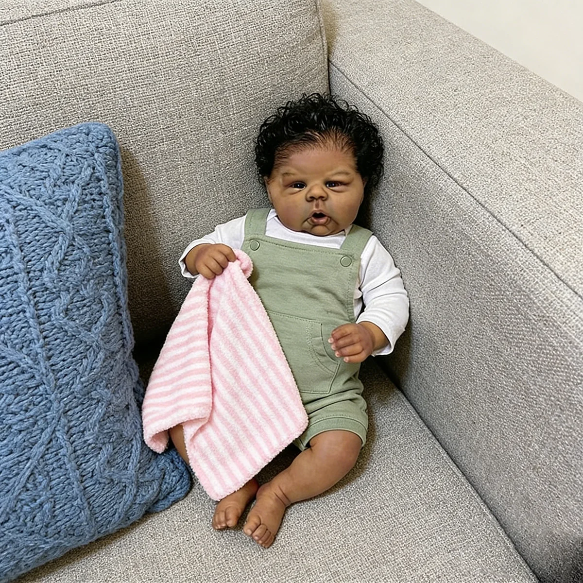 Gounchi 50cm Reborn Doll - Lifelike 3D Veined Skin, Soft Touch, Hand-Rooted Hair, Perfect Kids Gift