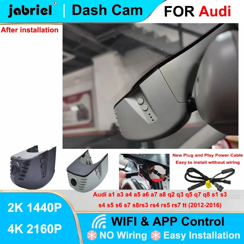 

Jabriel for Audi a3 a4 a5 a6 a7 a8 q3 q5 q7 q8 s4 s5 s6 s7 rs3 rs4 rs5 rs6 rs7 tt b5 b6 b7 b8 c5 c6 Dash Cam 2K 4K Wifi Car DVR