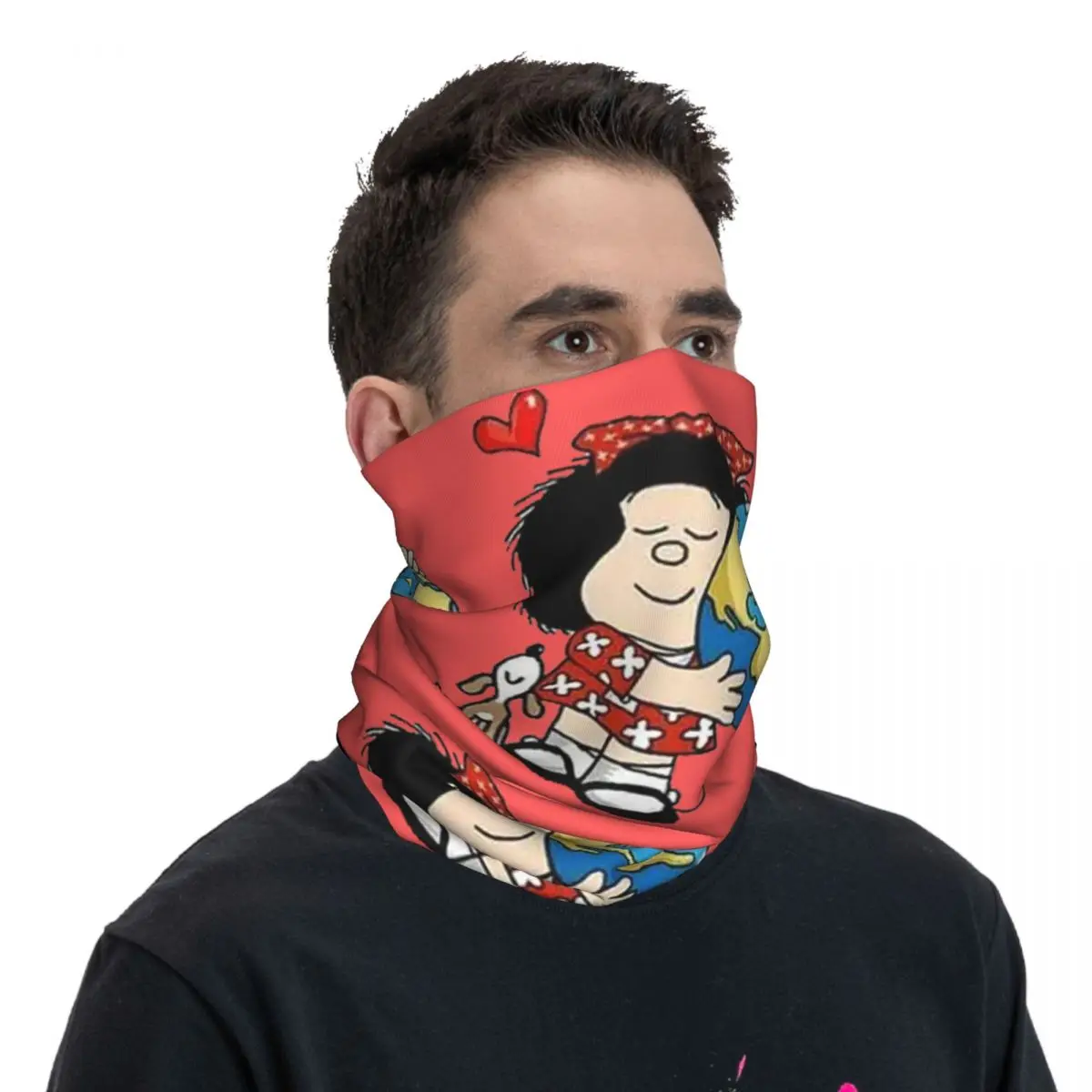 Leuke Comic Charatcer Bandana Hals Witte Sjaal Multi-use Hoofddeksels Vissen Unisex Volwassen Winter