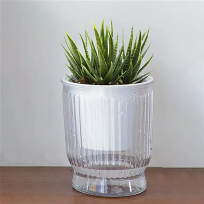 

TKOH-Self Watering Plant Pots, 4 Inch Small Plant Pots, Self Watering Planter With Deep Reservoir, Flower Pots 8 Pack