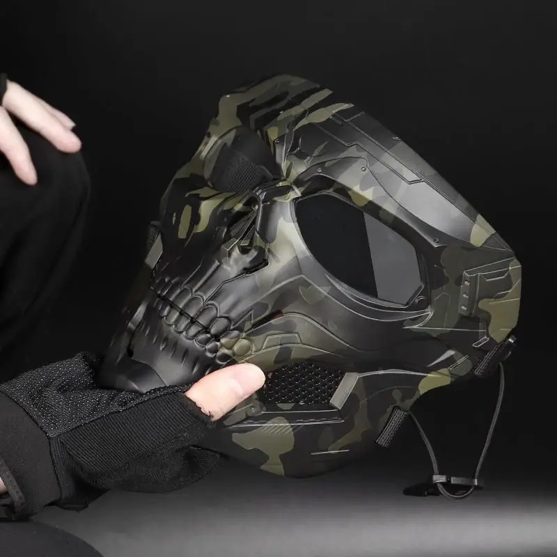 Halloween Spirit Eagle Skull Messenger Mask with Tactical Helmet Cosplay Tactical Full Face Protective Mask