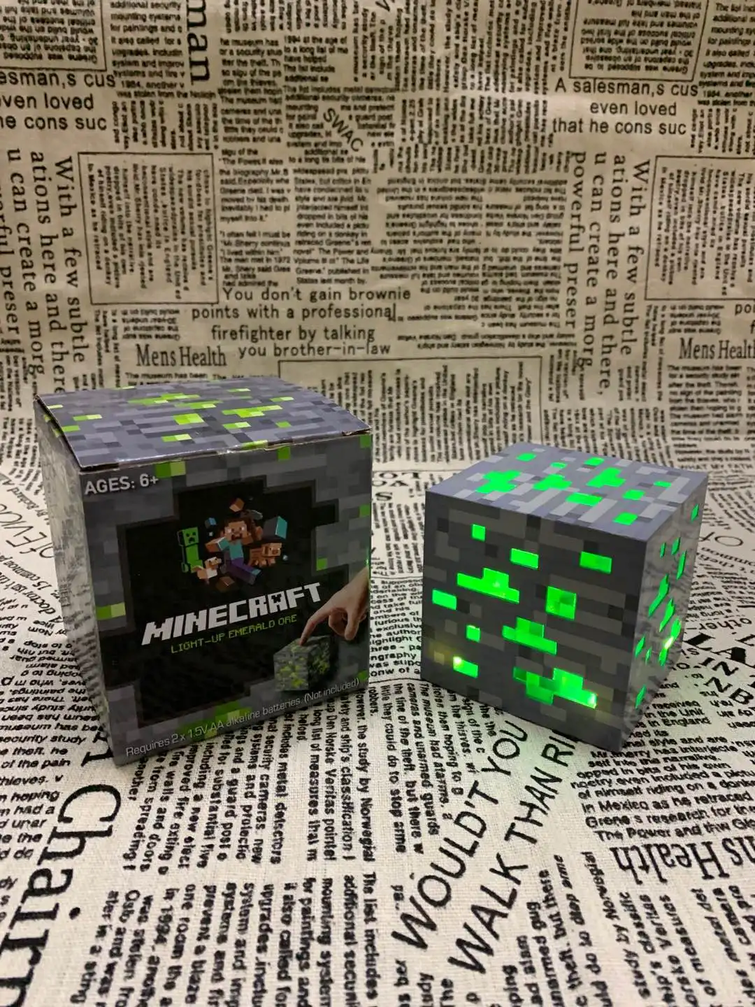 Minecraft Brownstone Torch Lamp USB Rechargeable Led Night Lights Bedroom Lamp Table Lamps Toy Lamps for Children Kids Gifts