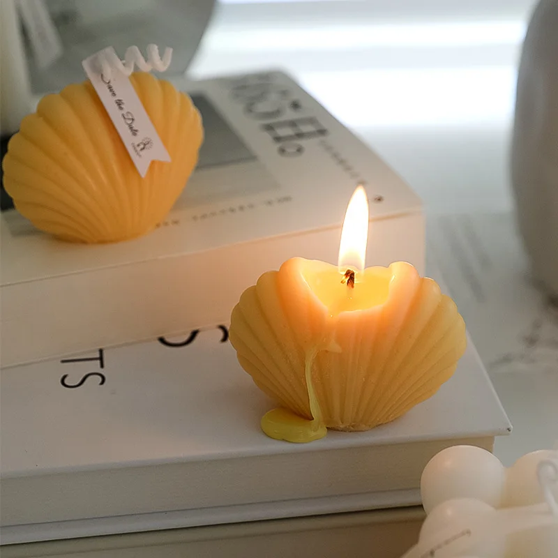 Ins Handmade Cute Small Shell Candle Scented Candle Aromatherapy Soy Wax Candle Wedding Birthday Candles Party Home Decoration