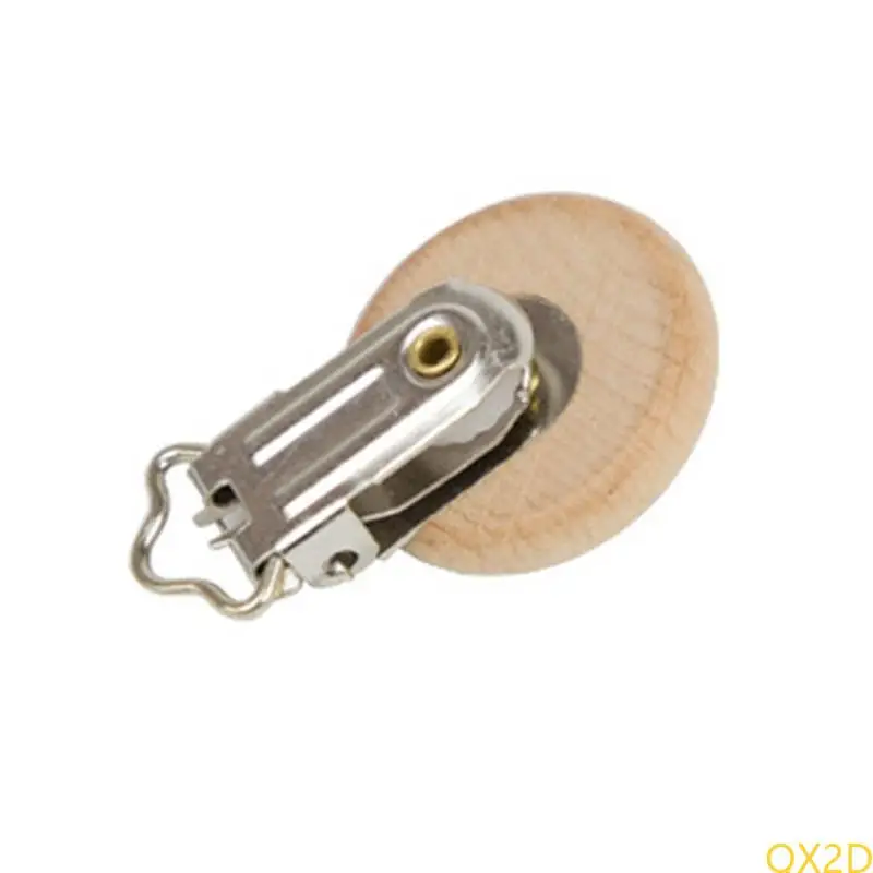 QX2D 20pcs ملحقات سلسلة الحلمة BPA BPA Beech Wooden Pacifier Clip Baby DIY