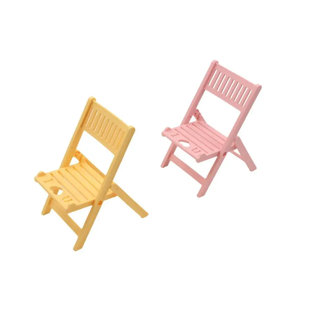 Plastic Cellphone Stand Folding Desk Decor Chair Shape Phone Holer Portable Mini Cell Phone Bracket Girl Student