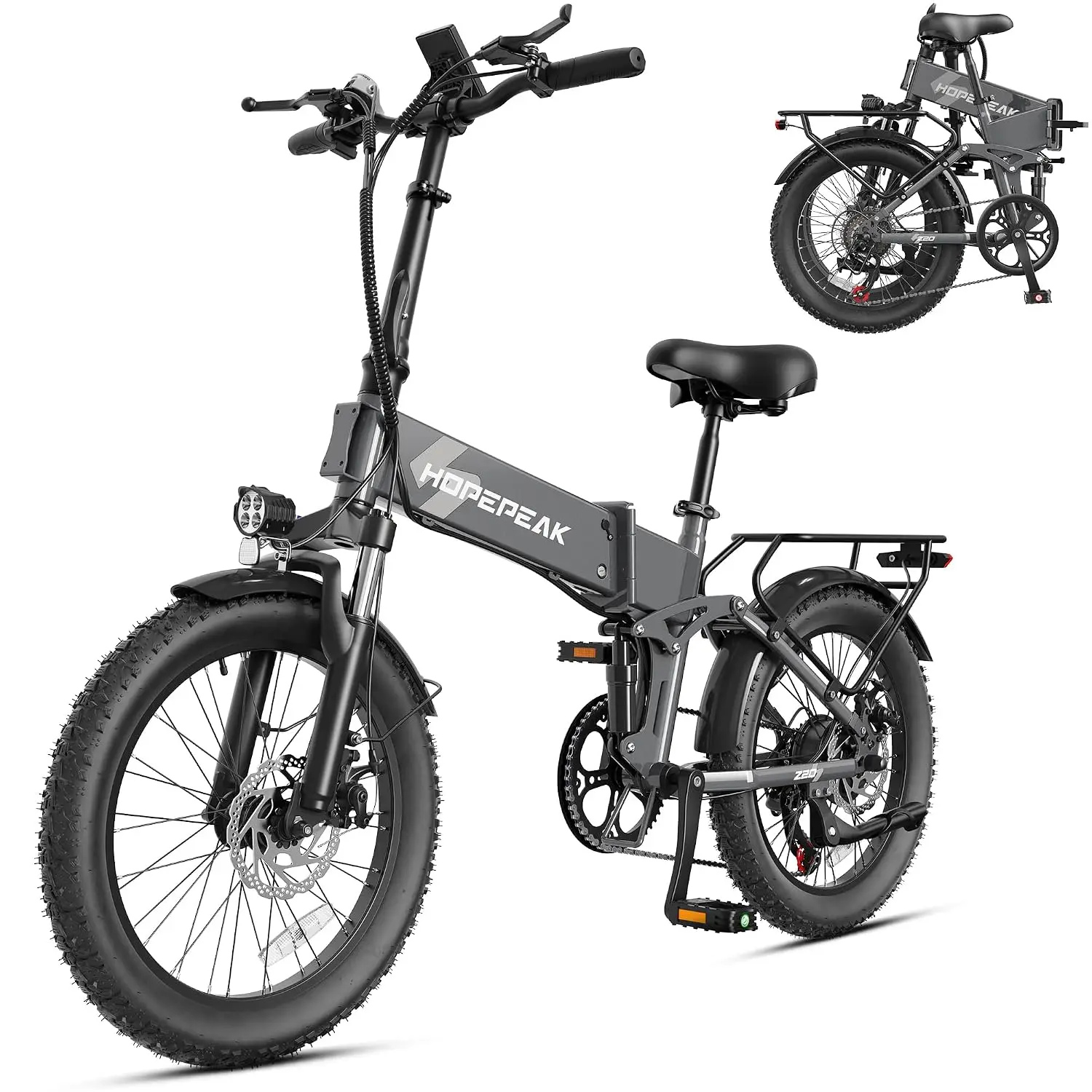 Foldable Ebike 20'' Fat Tire 1200W 48V 12AH Battery LCD Full Suspension Commuting, Customized image 5
