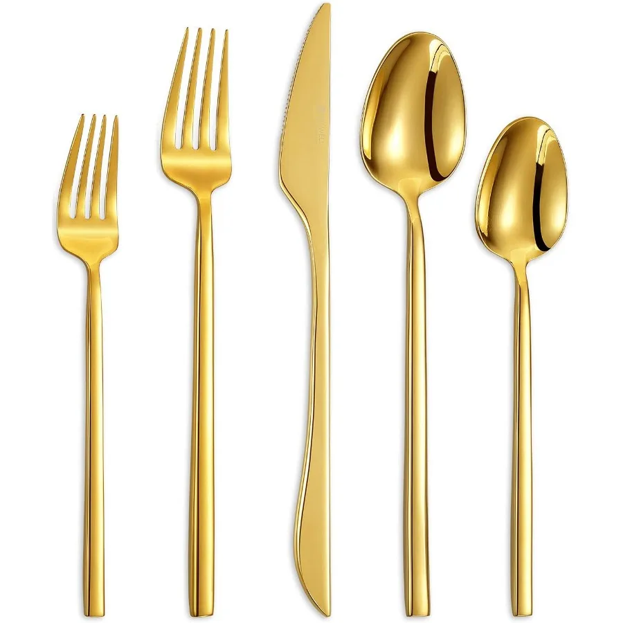 

Роскошный набор столовых приборов с зеркальной полировкой, 20 предметов, посуда из нержавеющей стали 18, современный набор столового серебра, в комплект входит 8 ложек, 8 вилок