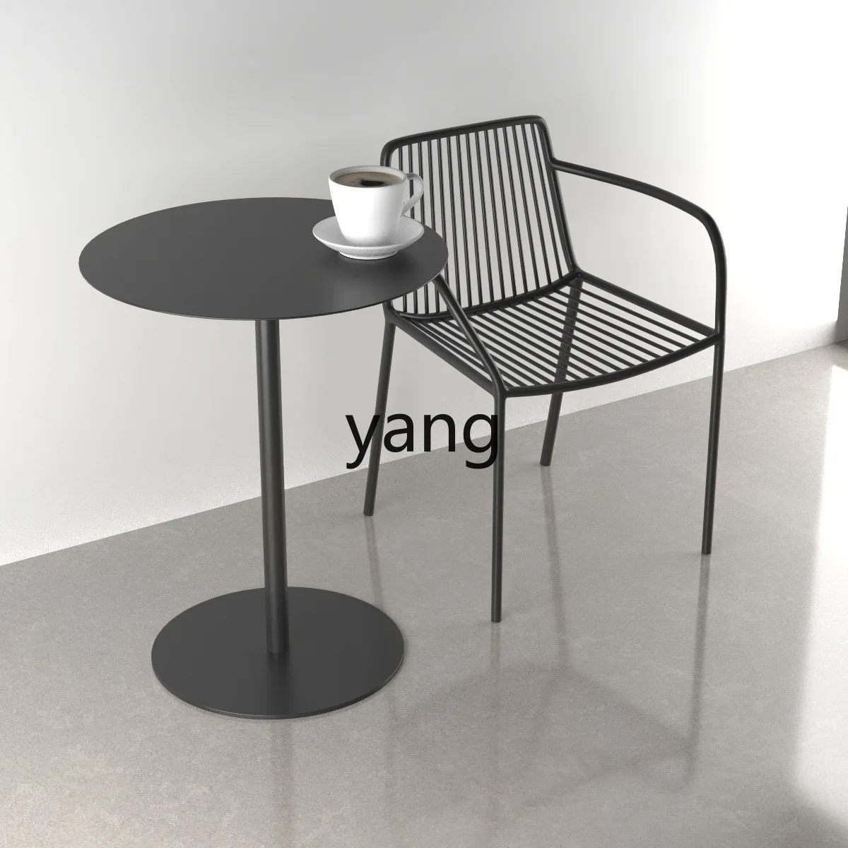 

LH coffee table cafe side table milk tea shop outdoor small table wrought iron small round