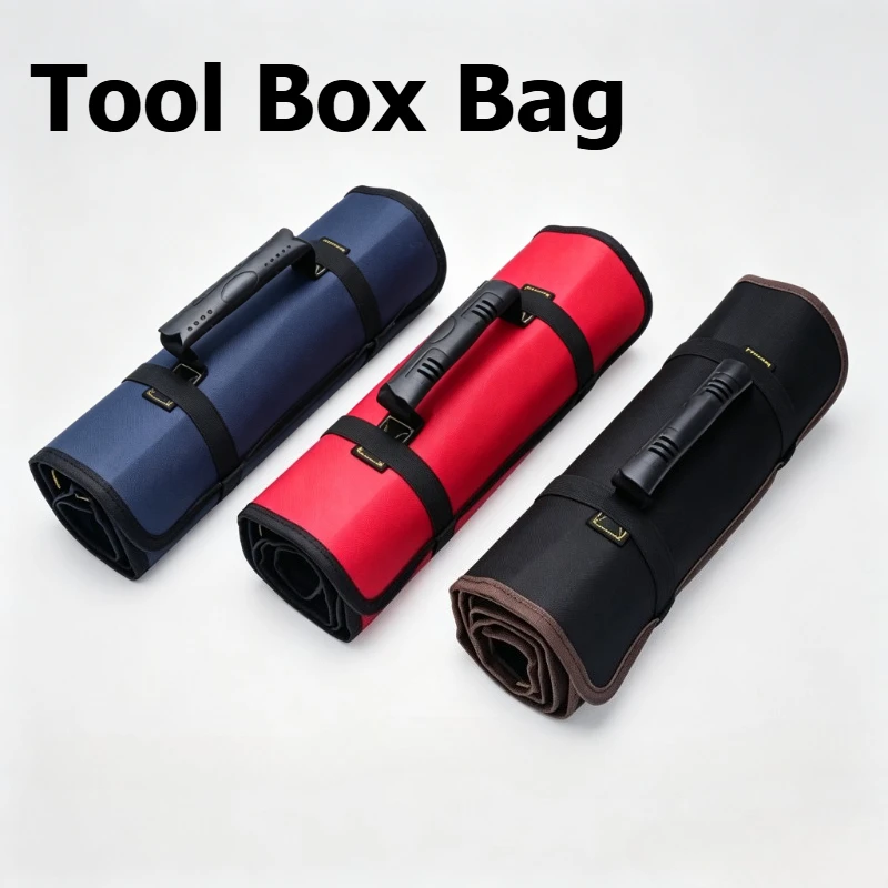 Oxford Canvas Tool Roll Bag Utility Handle Bag Multi Compartment Chisel Electrician Carrying Toolkit Instrument Packing Case