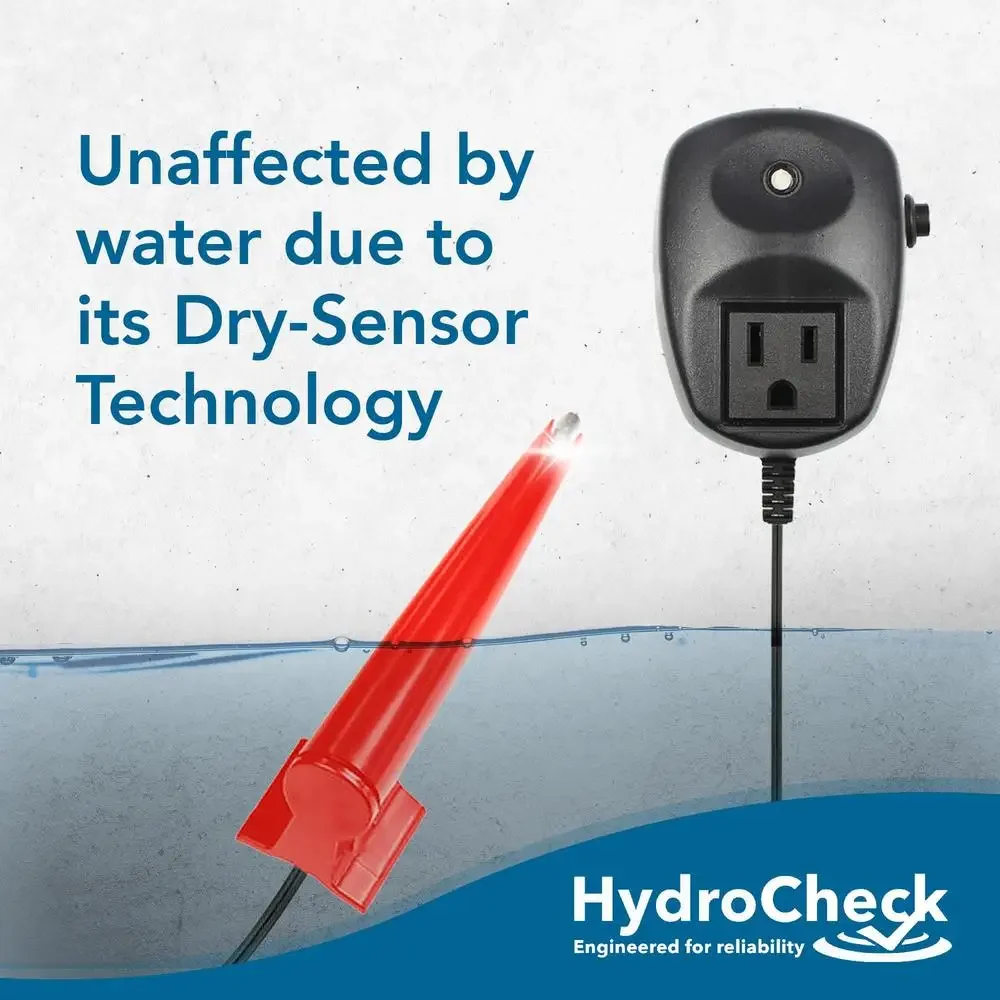 Sump Pump Water Sensor Alarm with Long Lifespan Dry-Sensor Technology