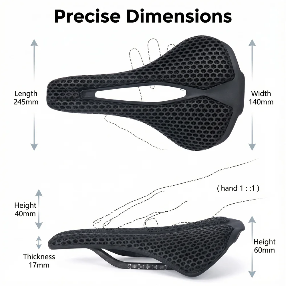 

Велосипедное сиденье с 3D-принтом, 160 г, сверхлегкое и дышащее седло для шоссейного велосипеда MTB для комфорта на большие расстояния, попрощайтесь к болью