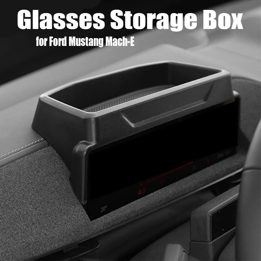 Glasses Storage Box for Ford Mustang Mach-E Dashboard Back Screen Sunglasses Case Tidying Non-slip Silicon Pad Car Accessories