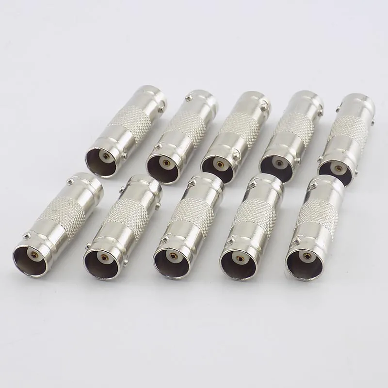 10pcs BNC Female Connector to BNC Female Inline Coupler Coax BNC Connector Extender for CCTV IP Camera AHD Security Video 10% w1