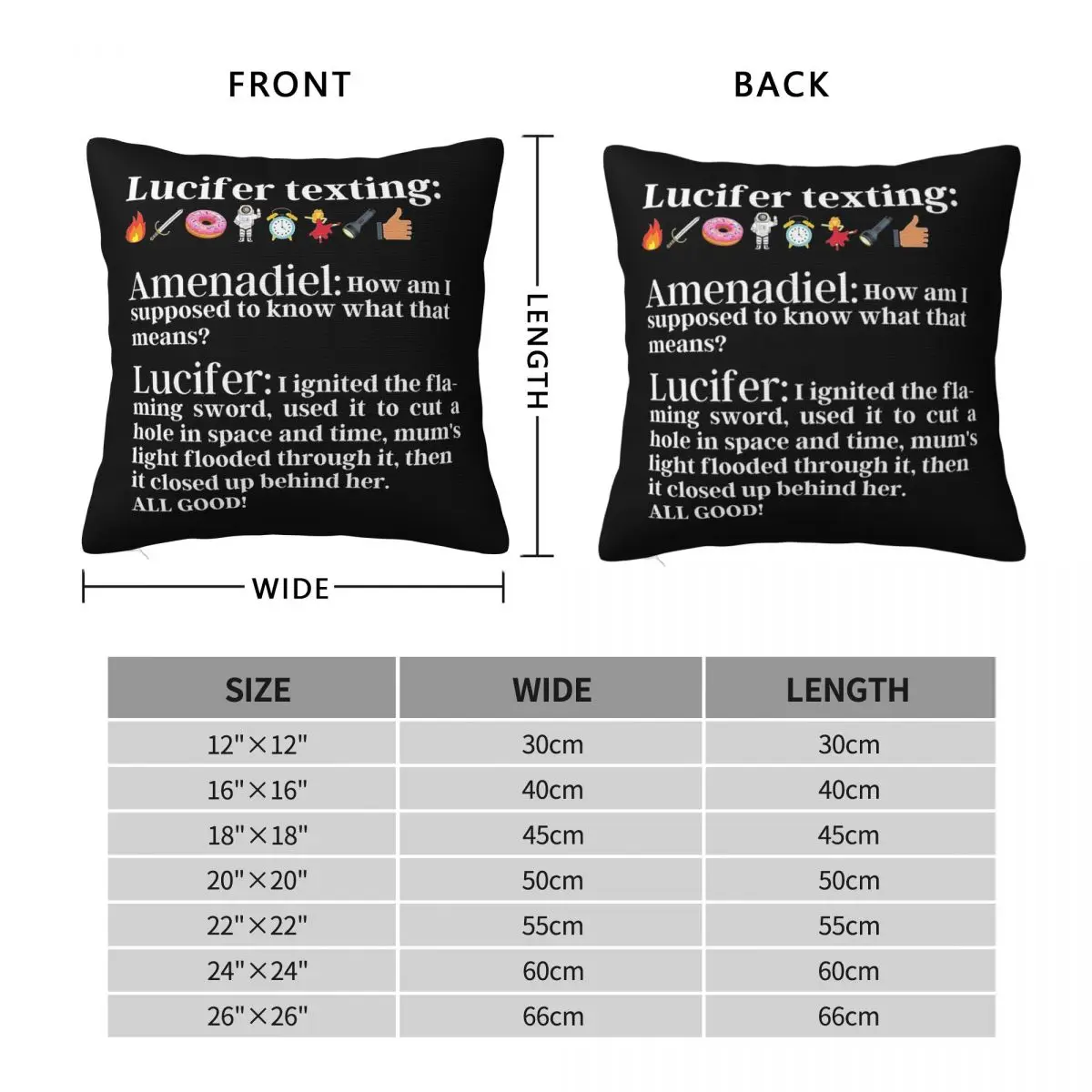 Lucifer Morningstar To Amenadiel Square Pillowcase Polyester Linen Velvet Creative Zip Decorative Pillow Case Bed Cushion Case