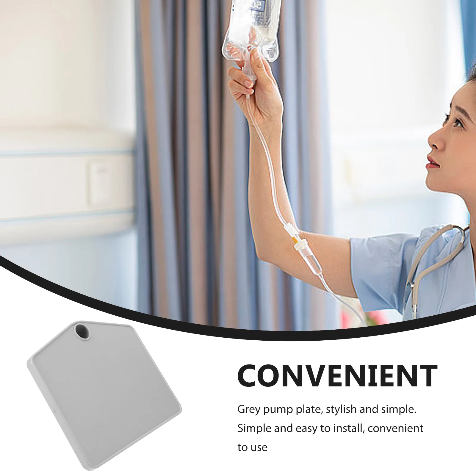 

Infusion Stand Accessories Grey Plastic Tray Storage Plate for IV Pole Drip Rack Holder ABS Material Smooth