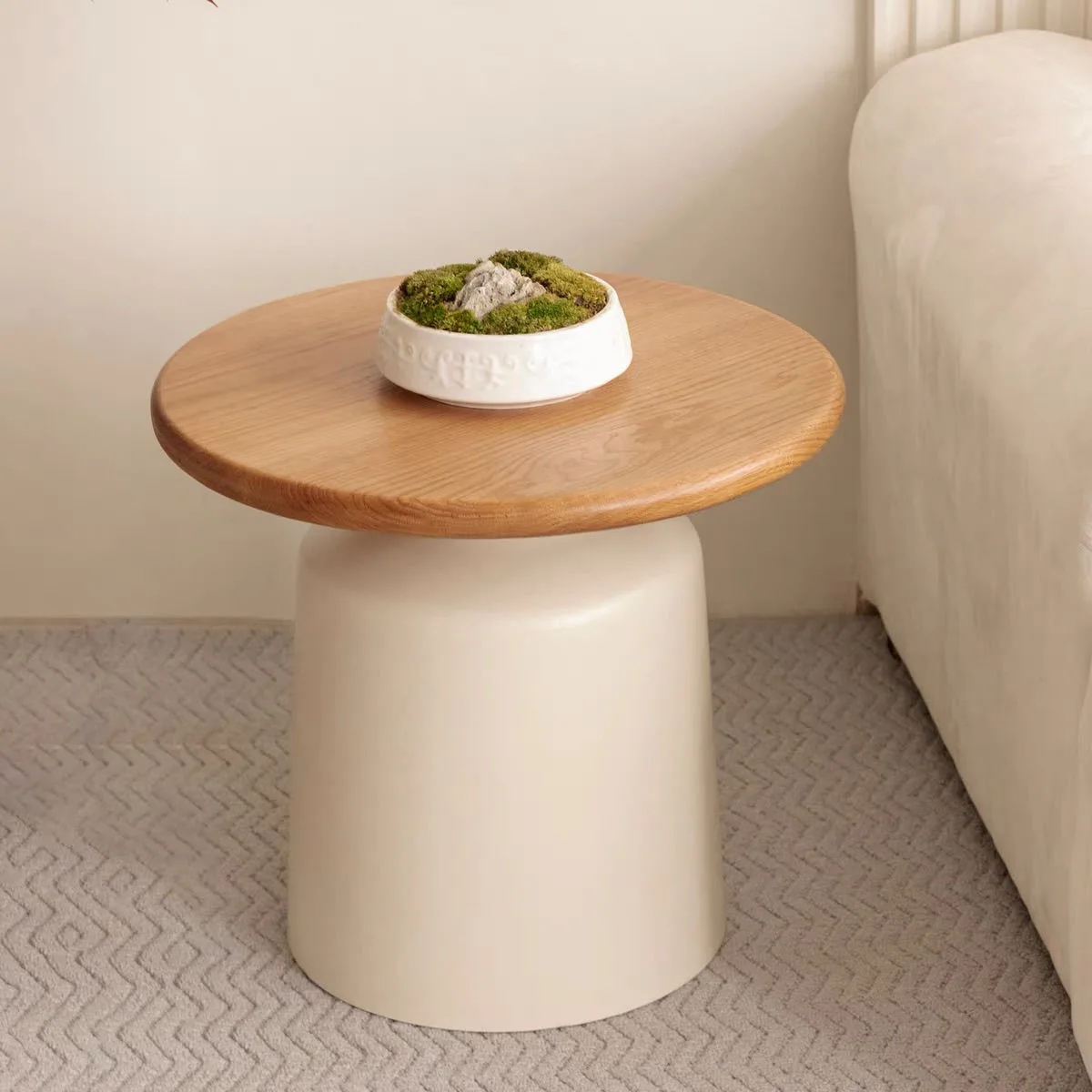 

Modern Durable Bedroom Furniture Sofa Living Room Wrought Iron Luxury Solid Wood Round Metal Edge Coffee Table