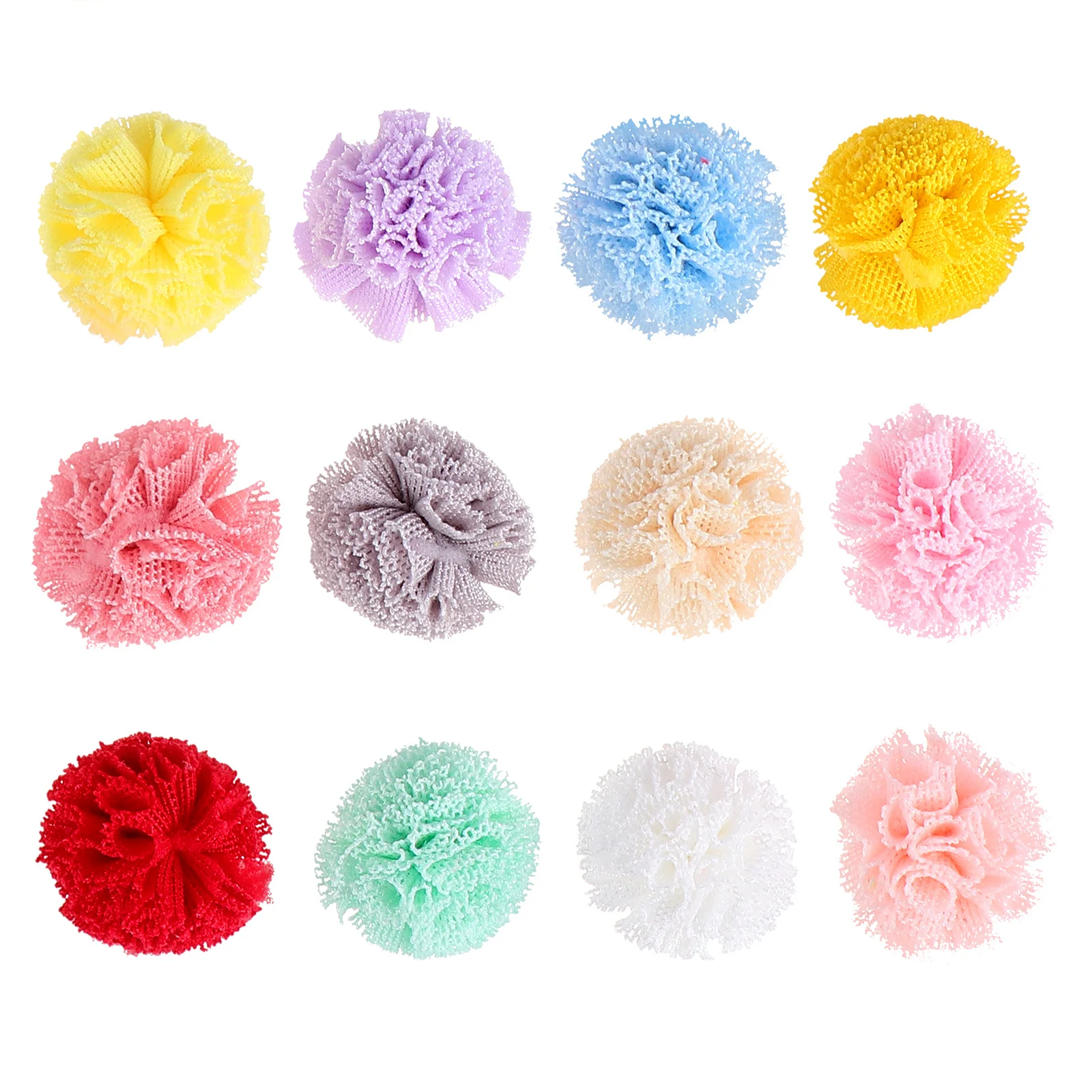 

120Pcs Assorted Color Gauze Pom Poms Mesh Lace Small Balls Creative Decorative Craft Jewelry Accessories DIY Party Supplies