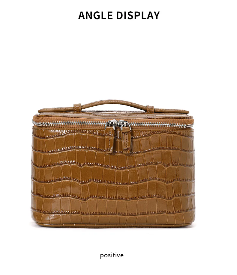Aidrani Mini-Quadrat-Tasche aus echtem Leder mit Krokodilmuster, Handtasche mit großem Fassungsvermögen, Aufbewahrungstasche für Damen – Detail 10