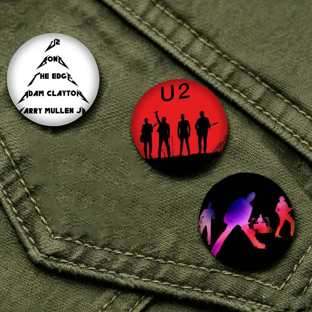 Irish Band U-U2 LOGO 25mm 32mm 44mm 58mm 75mm Brooches Badges Pins for Accessories Gift