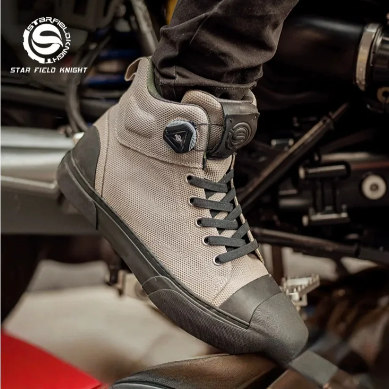 

Men Women Motorcycle Boots Microfiber Motorbike Casual Racing Shoes Four Season Anti-slip Breathable Motocross Moto Biker Boots