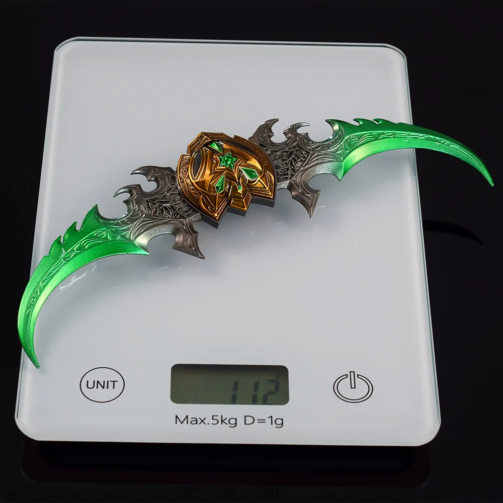 World of Warcraft Weapon Warglaive of Azzinoth Burning Legion Illidan Stormrage Game uncut decoration  22cm Metal Model Gift Toy