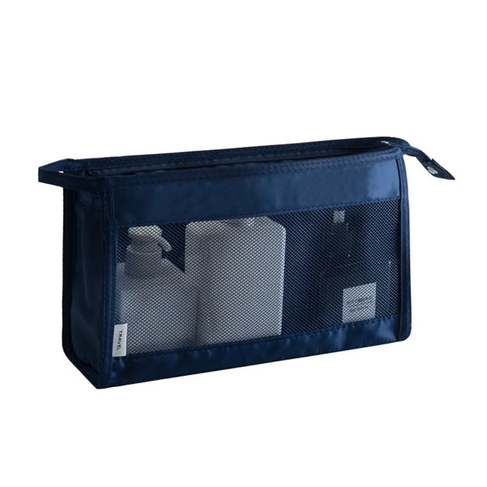 New Zipper Cosmetic Bag Mesh Large Capacity Makeup Pouch Multi-functional Hanging Mesh Package Camping