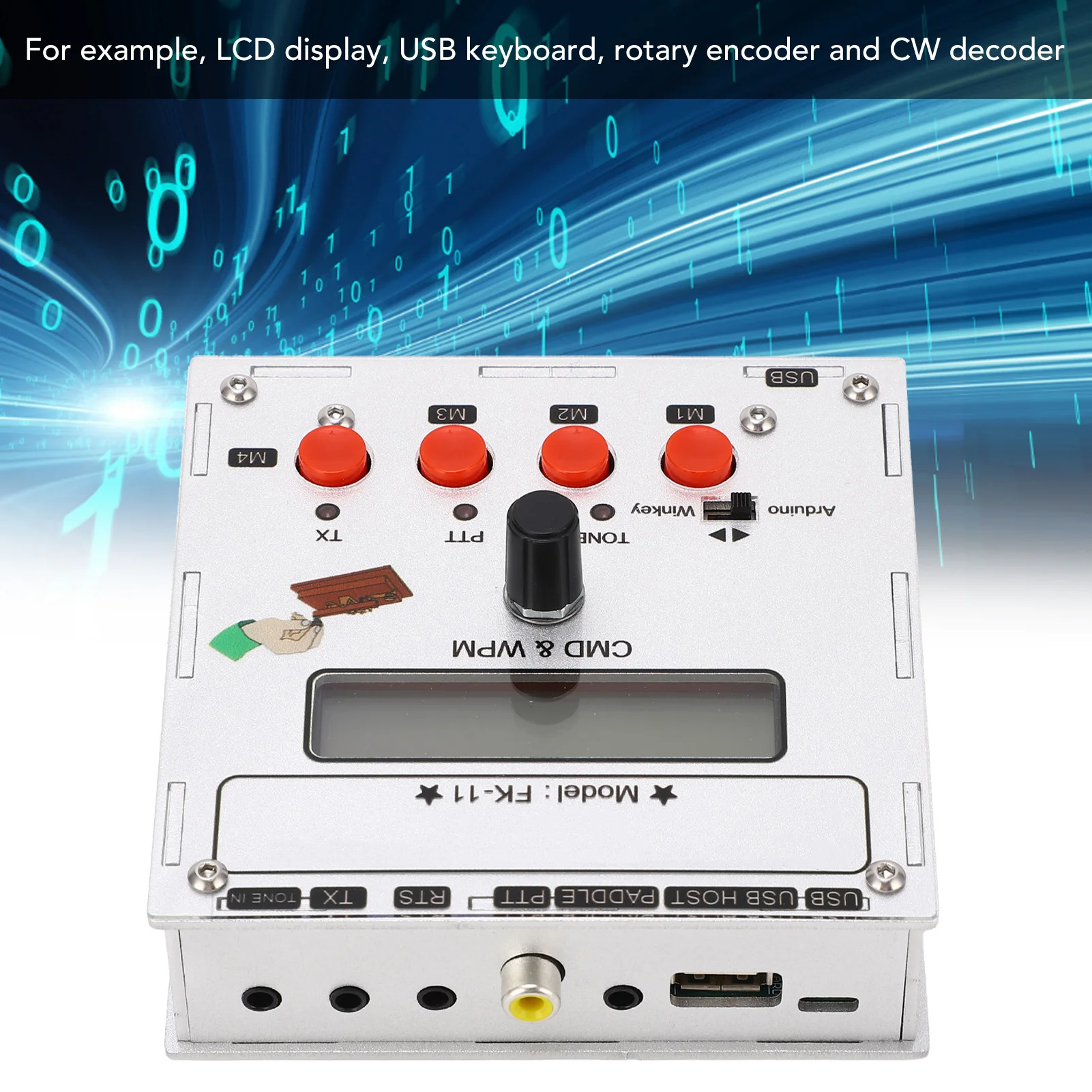 Modul Keyer K3NG K3NG Keyer Sumber Terbuka CW Morse Aluminium Aloi K3NG Keyer untuk Tampilan LCD Keyboard K3NG Alat Keyer Keyer