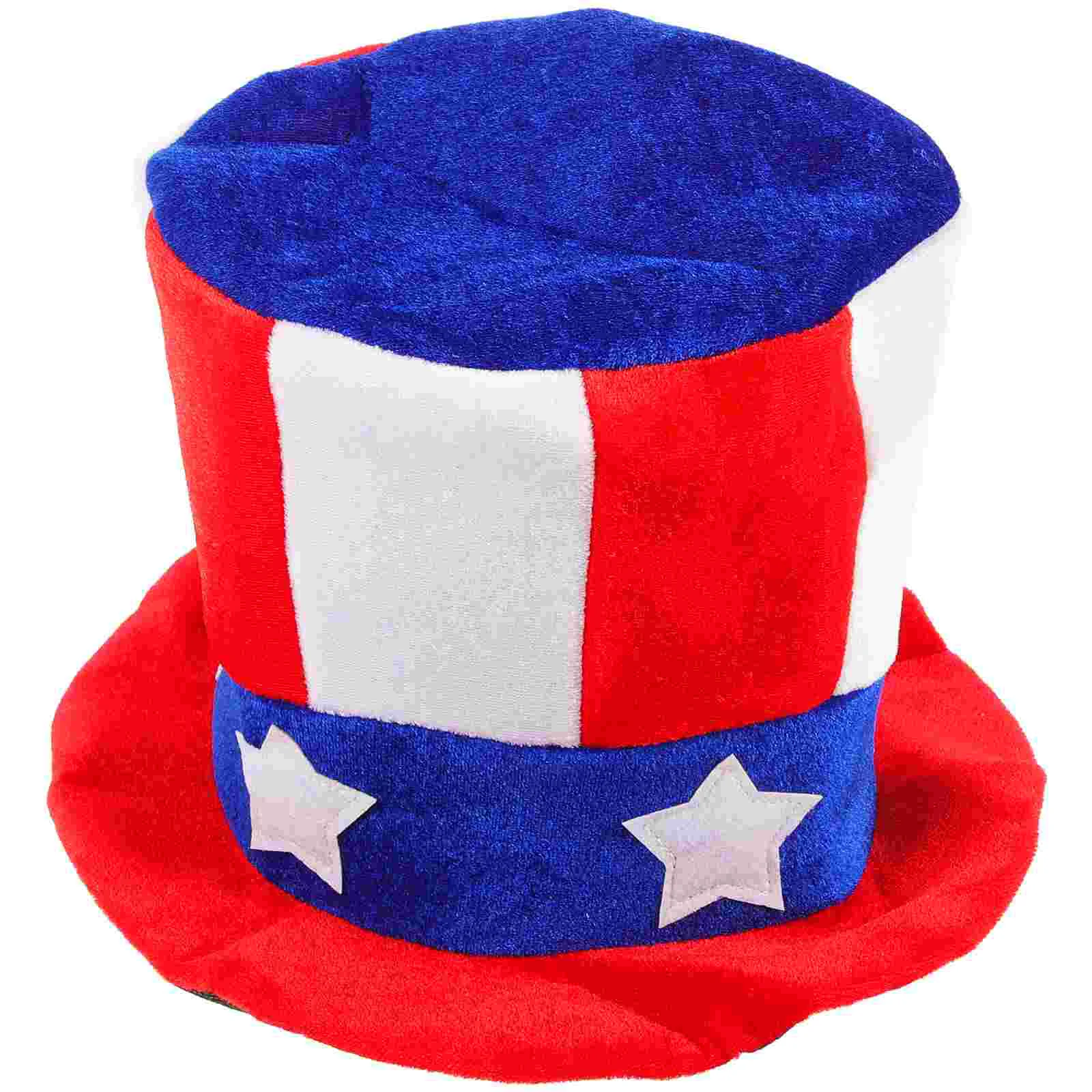 Independence Day Hat Bonnet for Men Glitter Patriotic Hats Red White Blue National Decorative Cloth Miss Accessories