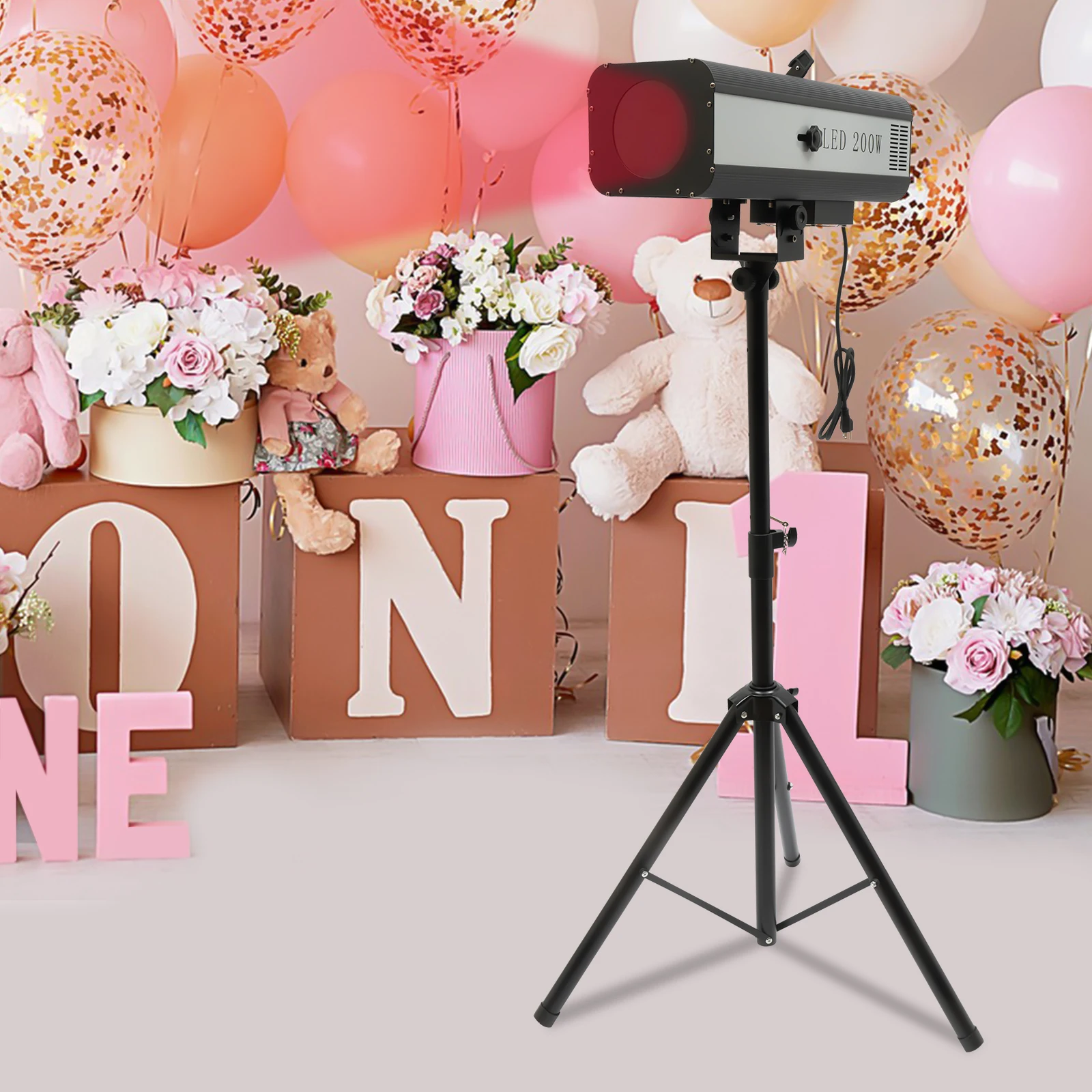 110 فولت التحكم اليدوي 200 واط LED اتبع الأضواء 6 ألوان ، نطاق 32.8-65.6ft ، حامل ثلاثي القوائم قابل للطي المرحلة/الزفاف/إضاءة الحفلات الخارجية #3