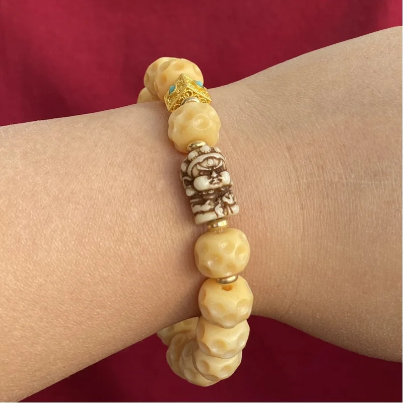 

Meteorite Pattern Loose Old Style Bead Pendant Buddha Beads Bone Accessories
