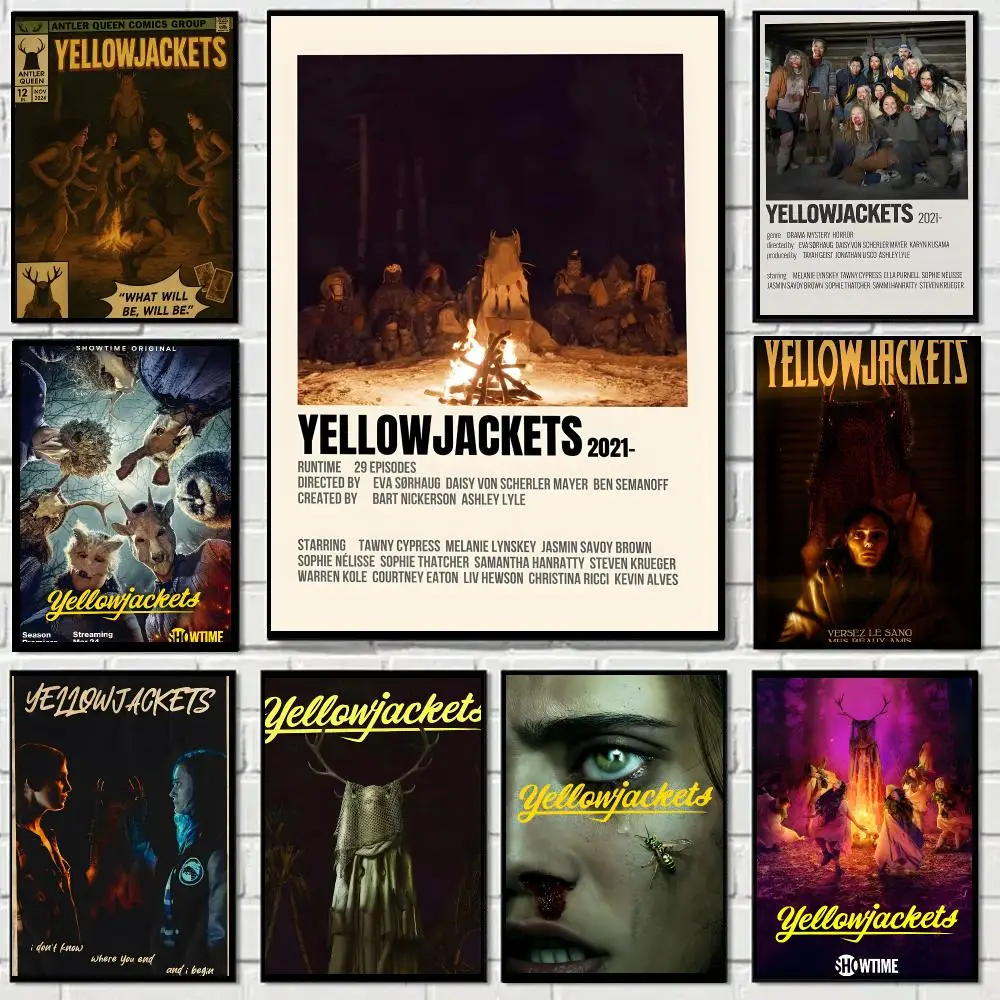 TV Series M-Yellowjackets Poster Self-adhesive Decal Living Room Bedroom Party Bar Decor Moisture-proof Fade-resistant