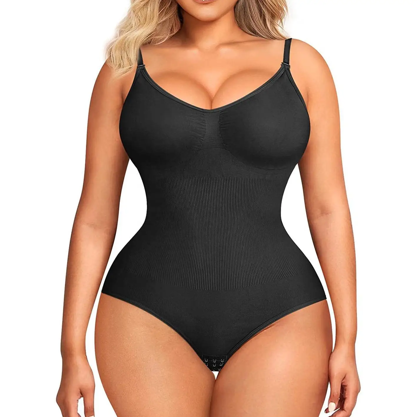 1 Piece Solid Seamless Shaping Bodysuit, Tummy Control Butt Lifting Slimmer Body Shaper, Women's Underwear & Shapewear