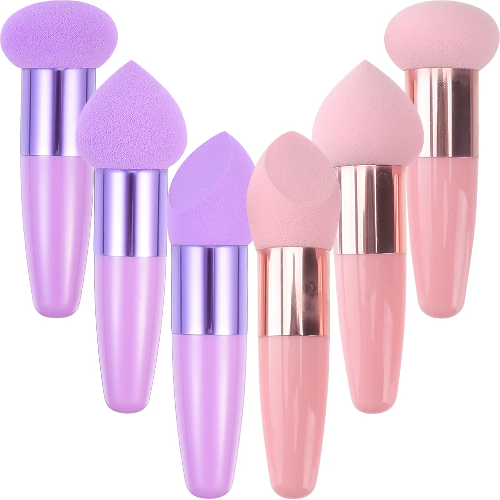 6 Pcs Pen Set Foundation Brush Wet Dry Sponges Portable Beauty Sponge Gadget Supple Makeup Sponge Tools