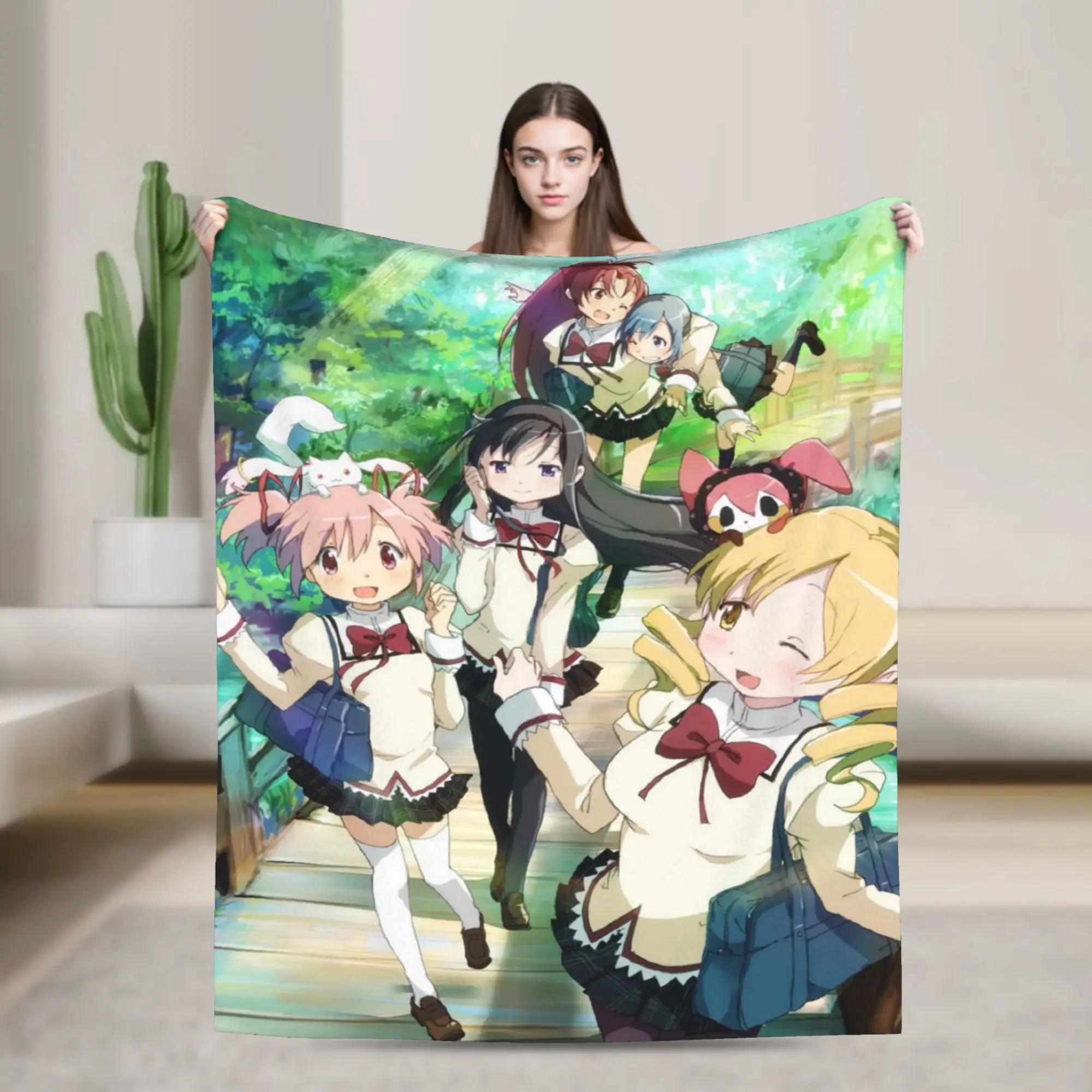 Puella Magi Madoka Magica Anime Blanket Ultra-Soft Flannel Healing Present  Throw Blankets Plush Thin Quilt