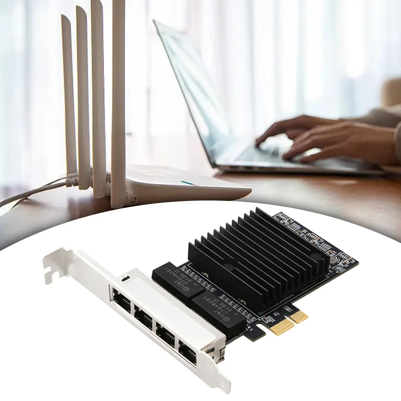 PCIe Gigabit Network Card with 82571 Chip High Performance Replace Sturdy Practical High Speed Parts Accessories for Home Office