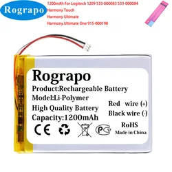 New 1200mAh 915-000198 Battery For LOGITECH Harmony Touch,Harmony Ultimate, Harmony Ultimate One