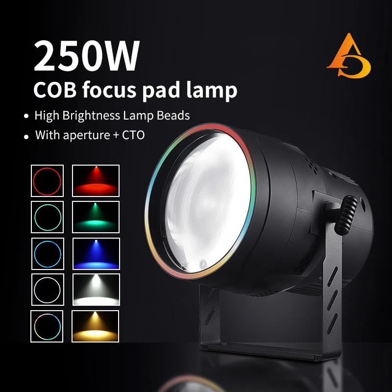 DMX512 250W zoom+ CTO+Light Ring COB LED Par Light  RGB  Dj Wash Beam Effect Stage Lighting