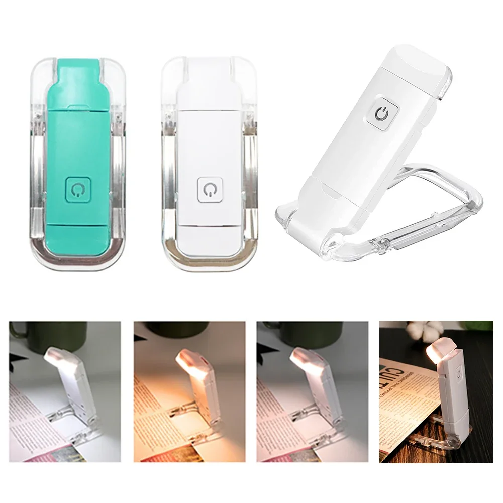 LED Book Reading Light Brightness Adjustable USB Rechargeable Eye Protection Clip Light Portable Bookmark Light