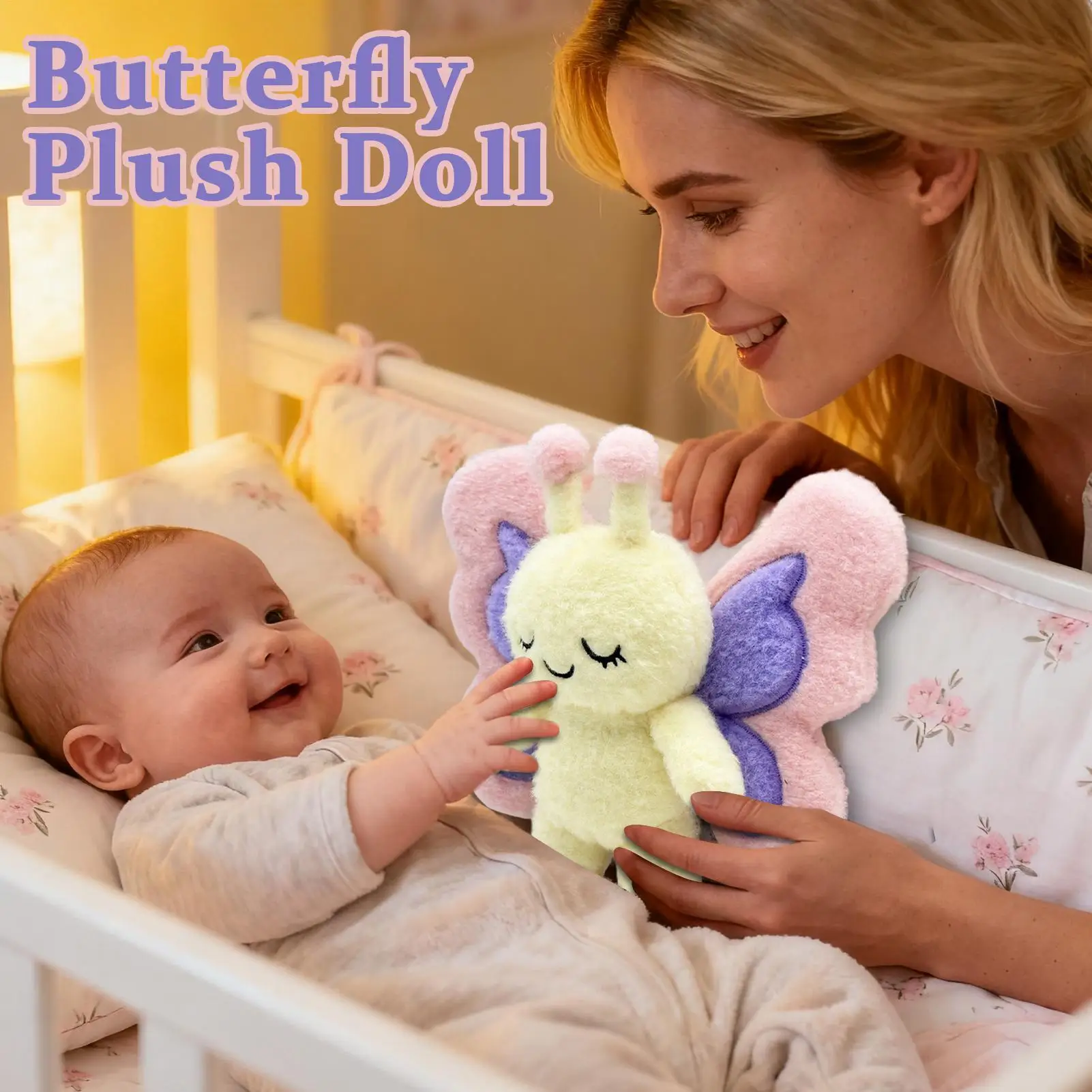 19cm kawaii dos desenhos animados simulação anime borboleta elf bebê brinquedo de pelúcia boneca bonito inseto macio artesanal boneca presente das crianças