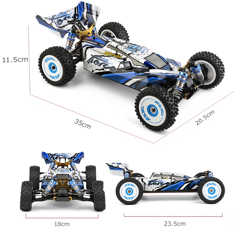 Wltoys V2 for 124017 Brushless RC Car 124019 Brush Car RTR Vehicles Metal Chassis Off Road Model 1/12 2.4G 4WD 75KM/H Machine