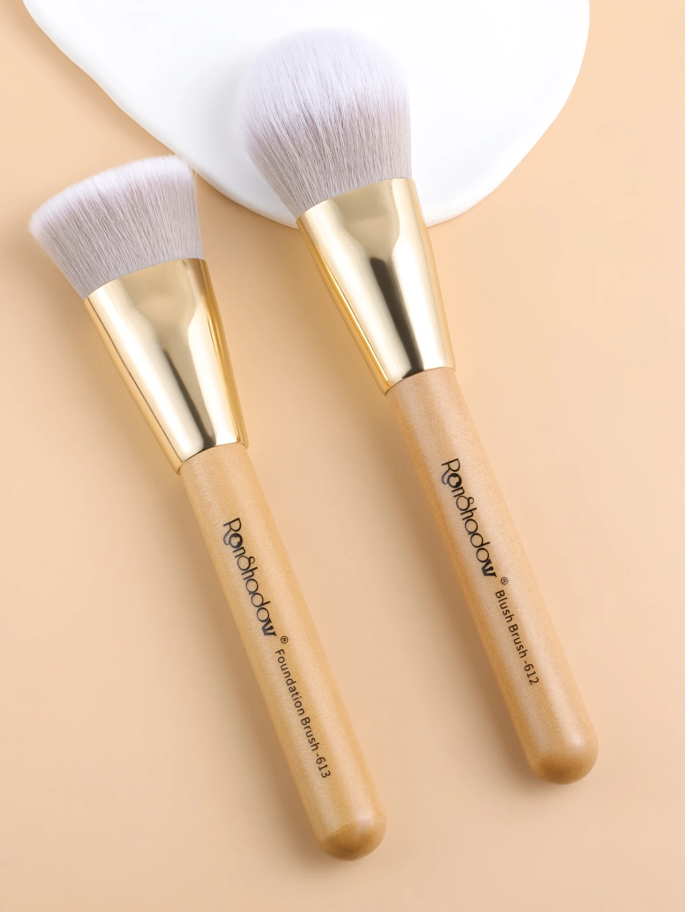 2PCS Wooden Handle Makeup Brush set Soft Fluffy Professiona Cosmetic Foundation Powder Eyeshadow Kabuki Blending powder blusher