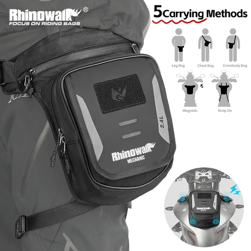 Rhinowalk-bolsa de cintura para motocicleta, bolsa de tanque magnética táctica para motocicleta, almacenamiento de equipaje de viaje, bandolera para teléfono