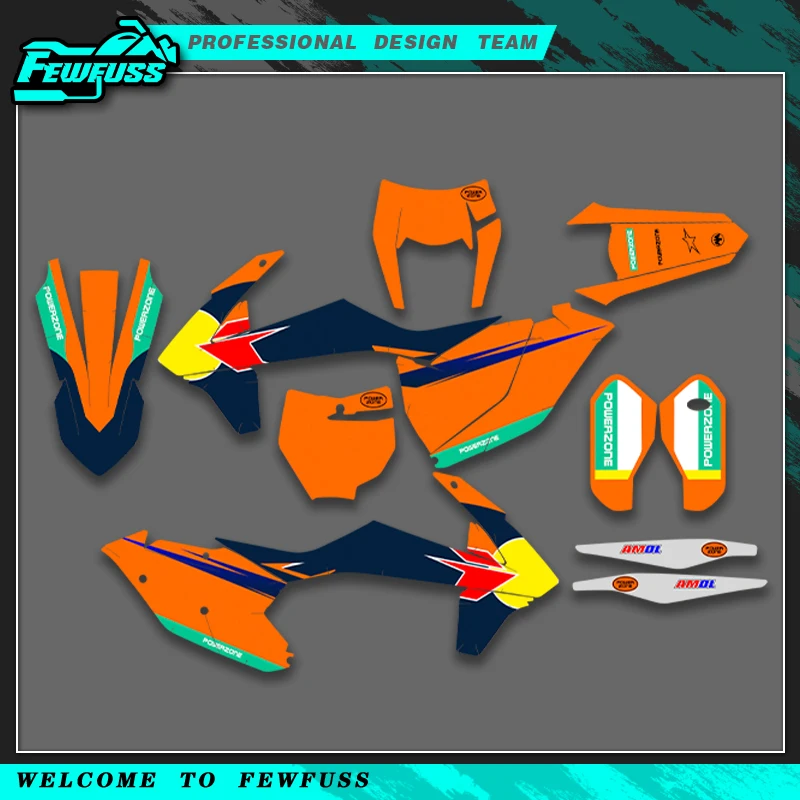 

Fewfuss для KTM SX SXF XC XCF 2016 2017 2018 EXC EXCF XCW 2017 2018 2019 графическая наклейка наклейки фон номер имя на заказ