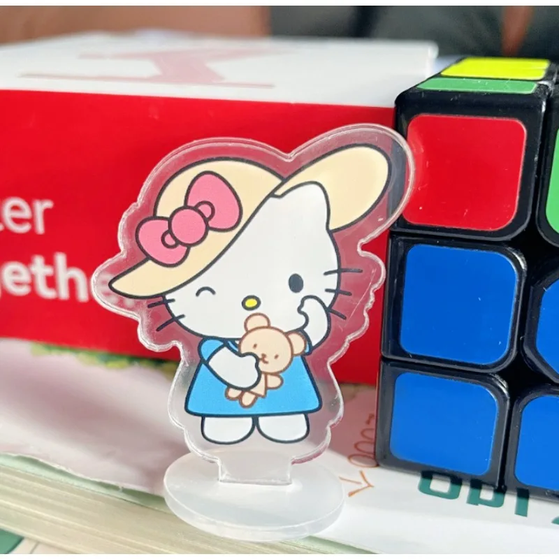 

Cute Hello Kitty Acrylic Ornaments Anime Action Figure Car Desktop Anime Decoration Products Toy Kawaii Birthday Christmas Gifts