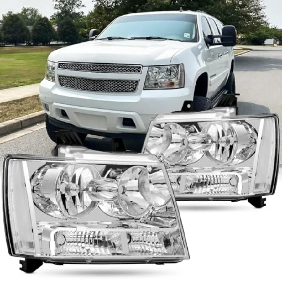 

2pcs Headlights Assembly Set for 20072014 Chevy Tahoe Suburban 1500 2500 and 20072013 Chevy Avalanche LS LT LTZ Replacement Hea