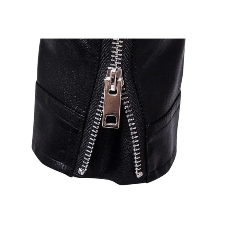 Veste en cuir PU pour hommes, coupe cintrée, col montant, Anti-vent, revers de moto, fermeture éclair diagonale, 2023