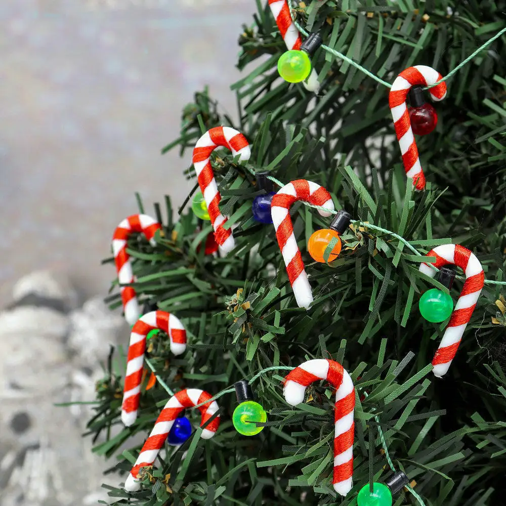 20PCS Mini Candy Cane Christmas Tree Decoration Xmas Pendant DIY Home Decor Merry Christmas Children Toy New Year Navidad