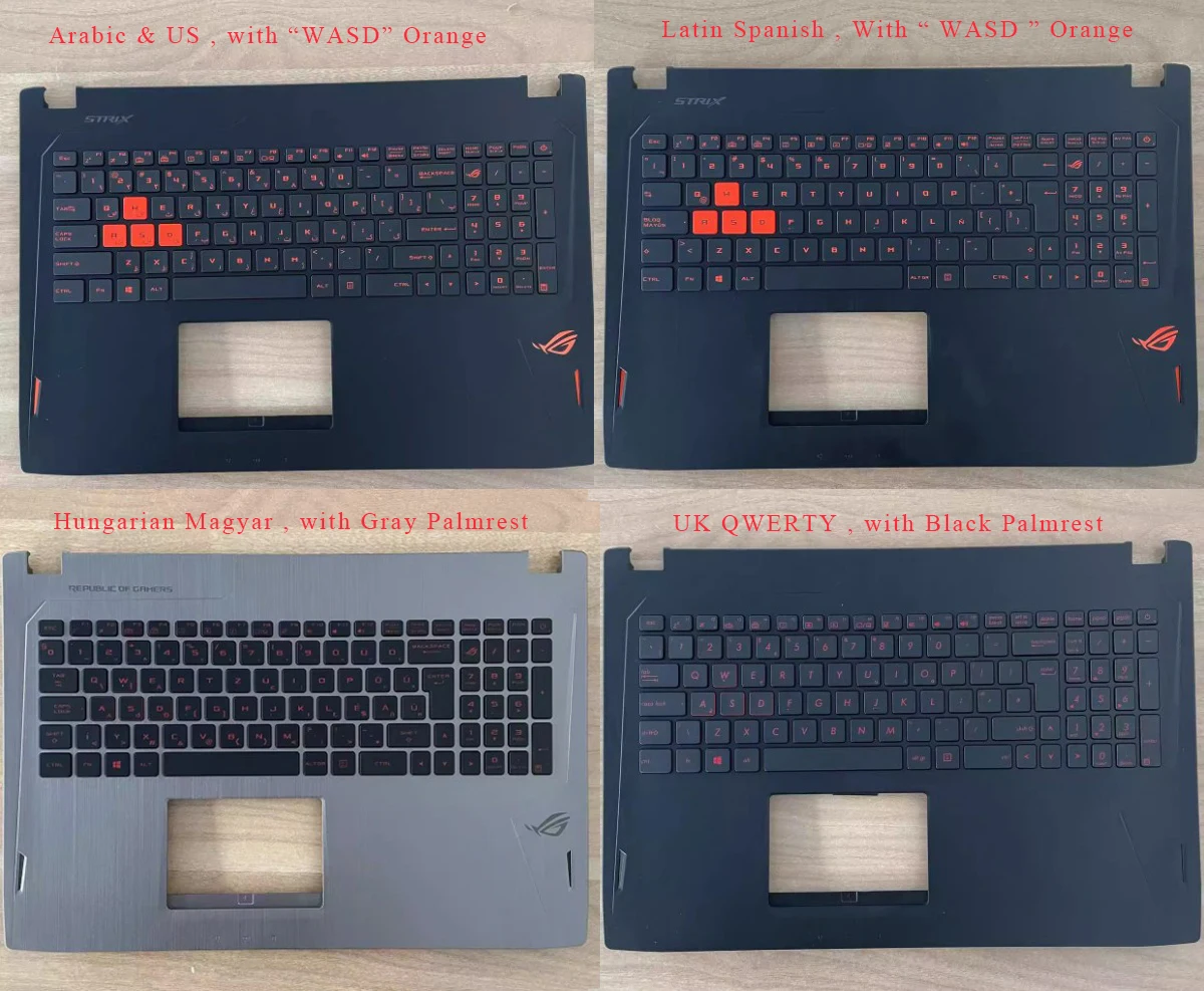 New Arabic Latin Spanish Hungarian UK US Keyboard for ASUS GL502 GL502V GL502VT GL502VS GL502VM GL502VY BACKLIT & Palmrest